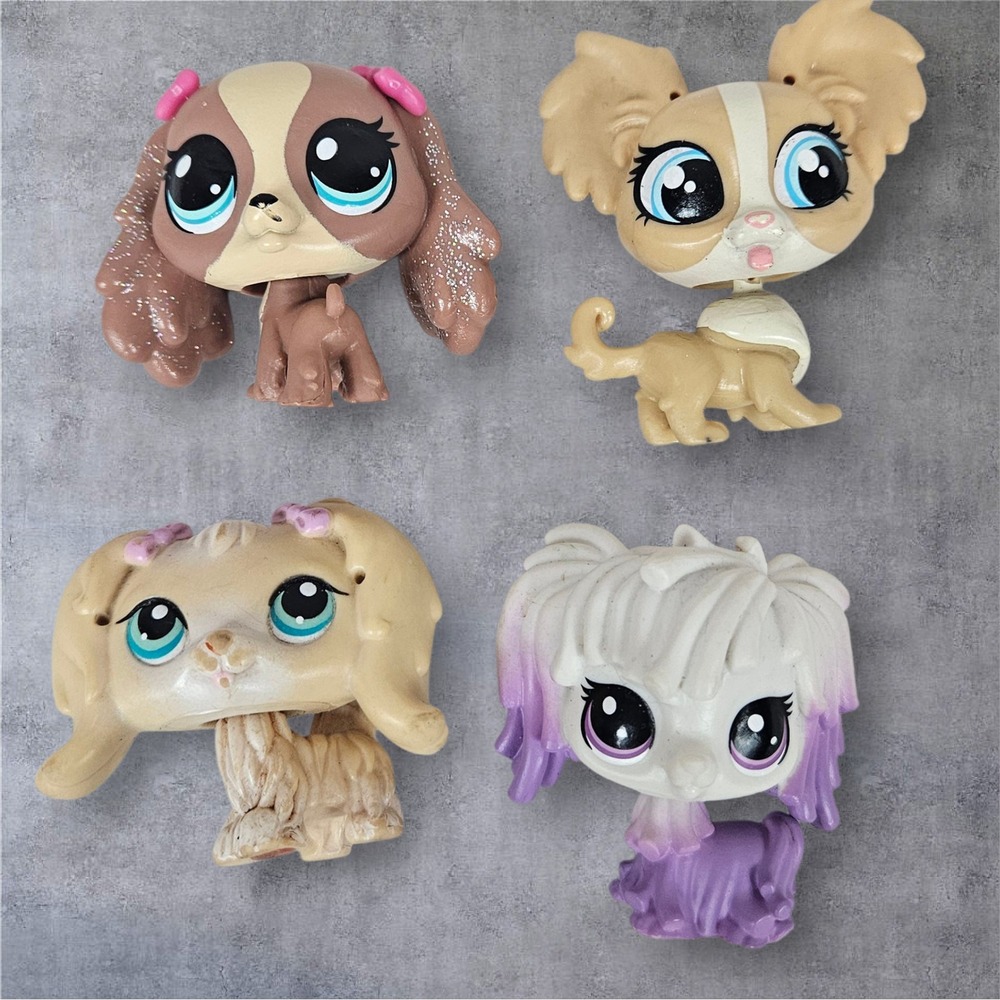 Littlest Pet Shop LPS Bobble Head Dogs Lot of 4‎ Collectible Toys E63